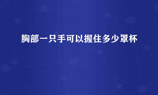 胸部一只手可以握住多少罩杯