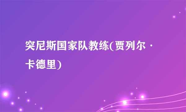 突尼斯国家队教练(贾列尔·卡德里)