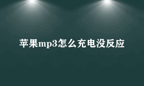 苹果mp3怎么充电没反应