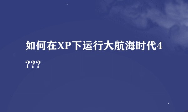 如何在XP下运行大航海时代4???