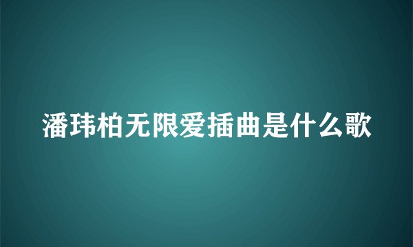 潘玮柏无限爱插曲是什么歌