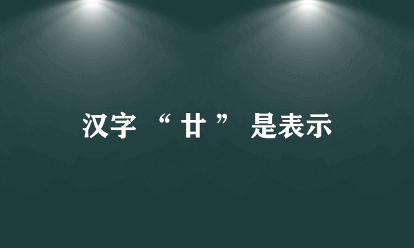 汉字 “ 廿 ” 是表示