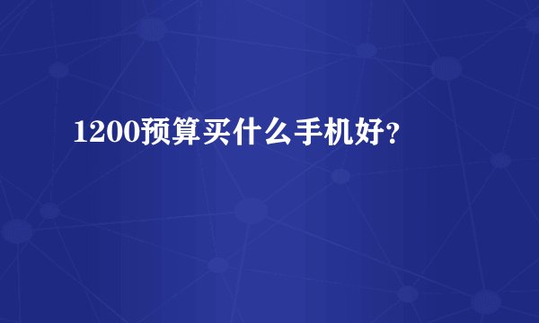 1200预算买什么手机好？