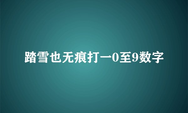 踏雪也无痕打一0至9数字