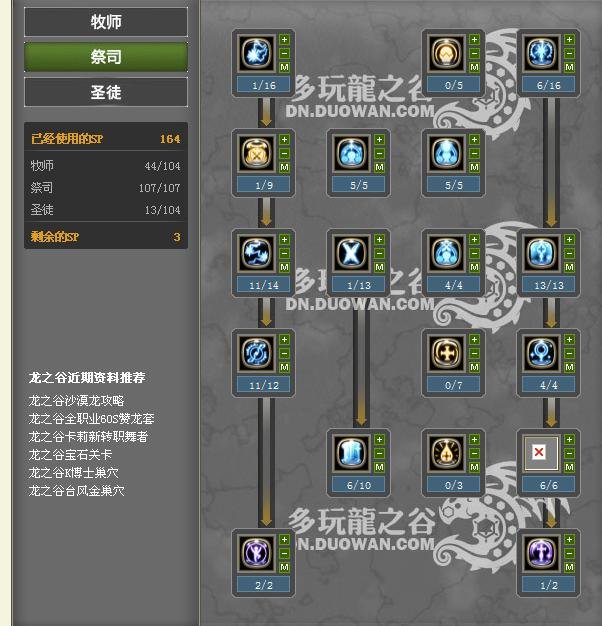 求大神啊，龙之谷牧师-祭祀-圣徒，纯奶加点