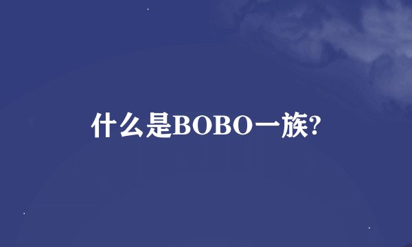 什么是BOBO一族?