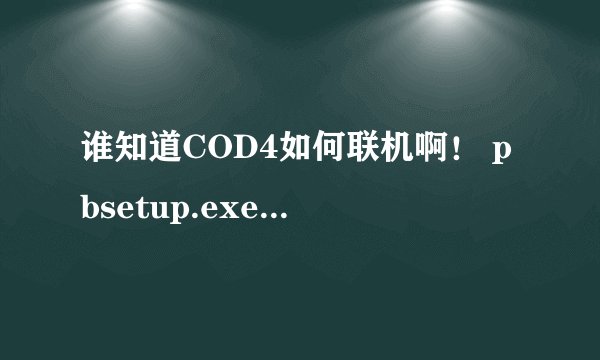 谁知道COD4如何联机啊！ pbsetup.exe——已经升级了！