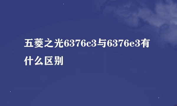 五菱之光6376c3与6376e3有什么区别