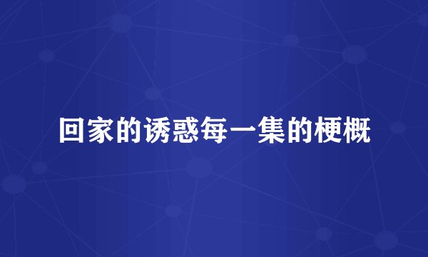 回家的诱惑每一集的梗概