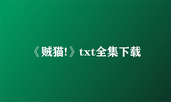《贼猫!》txt全集下载