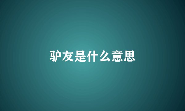 驴友是什么意思