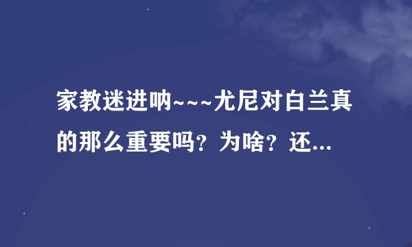 家教迷进呐~~~尤尼对白兰真的那么重要吗？为啥？还有还有在十年后骷髅姆还存在吗？骷髅姆和骸啥关系