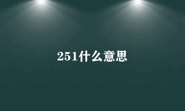 251什么意思