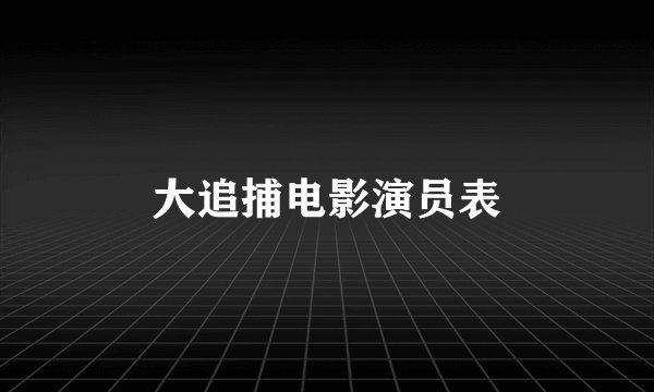 大追捕电影演员表