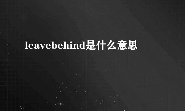 leavebehind是什么意思