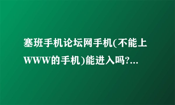 塞班手机论坛网手机(不能上WWW的手机)能进入吗?能的话网址是?