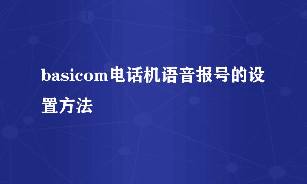 basicom电话机语音报号的设置方法