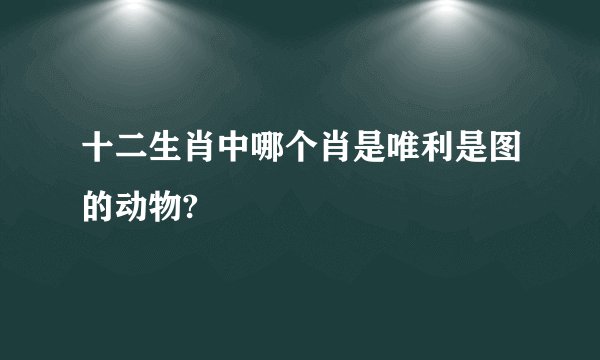 十二生肖中哪个肖是唯利是图的动物?