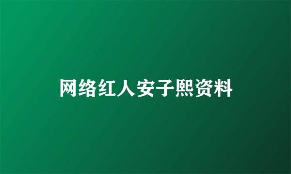 网络红人安子熙资料