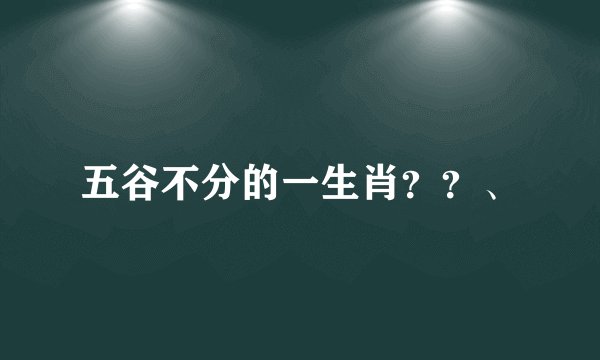 五谷不分的一生肖？？、