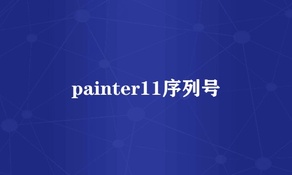 painter11序列号
