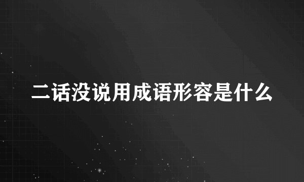 二话没说用成语形容是什么