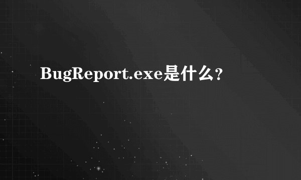 BugReport.exe是什么？