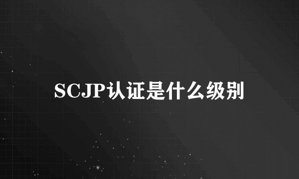 SCJP认证是什么级别