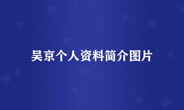 吴京个人资料简介图片