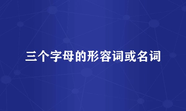 三个字母的形容词或名词