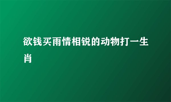 欲钱买雨情相锐的动物打一生肖