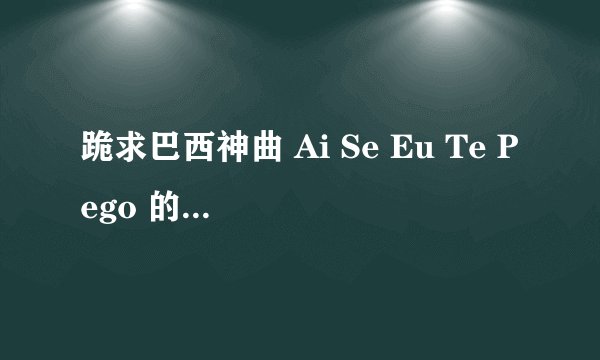 跪求巴西神曲 Ai Se Eu Te Pego 的搞笑翻译 什么摸上摸下 阿姨想去白玩