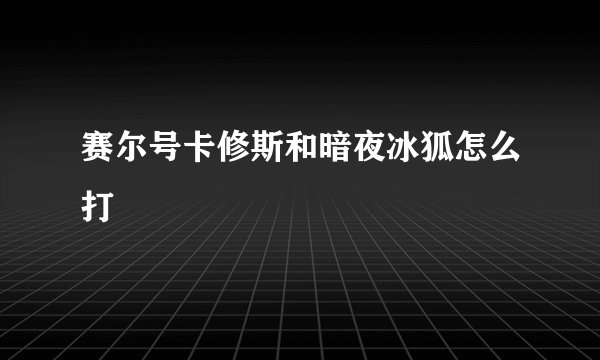 赛尔号卡修斯和暗夜冰狐怎么打