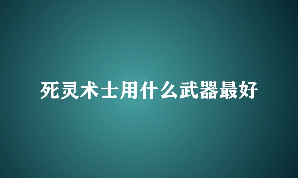 死灵术士用什么武器最好
