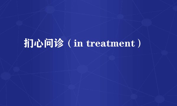 扪心问诊（in treatment）