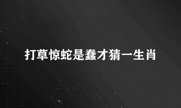 打草惊蛇是蠢才猜一生肖