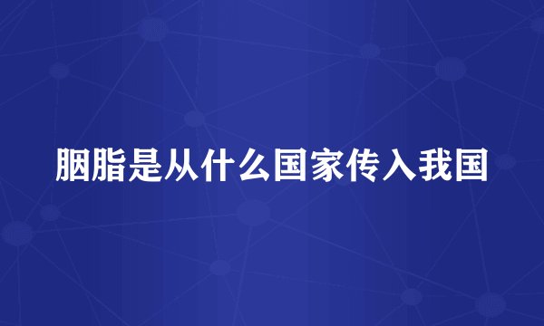 胭脂是从什么国家传入我国