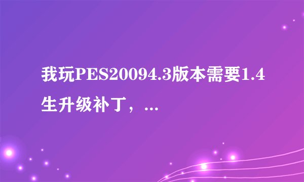 我玩PES20094.3版本需要1.4生升级补丁，问PES20091.4补丁下载地址？？？
