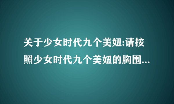 关于少女时代九个美妞:请按照少女时代九个美妞的胸围大小进行排序，从大到小。前三名一定很漂亮。