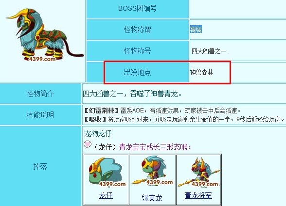 造梦西游3四大凶兽分别在哪