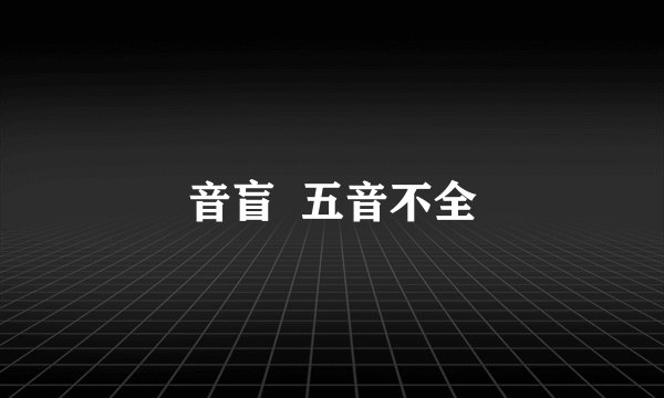 音盲  五音不全