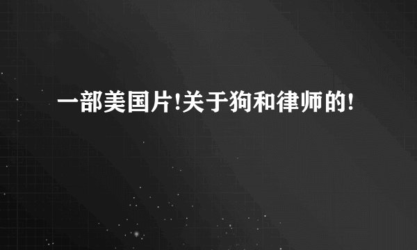 一部美国片!关于狗和律师的!