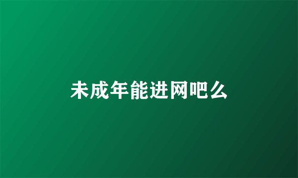 未成年能进网吧么