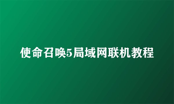 使命召唤5局域网联机教程