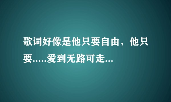歌词好像是他只要自由，他只要.....爱到无路可走，不如就放开手。这首歌叫什么名字啊？