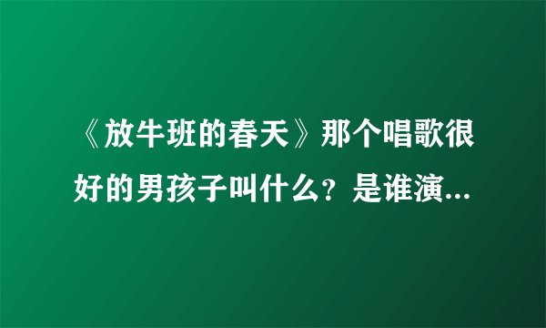 《放牛班的春天》那个唱歌很好的男孩子叫什么？是谁演的啊？？
