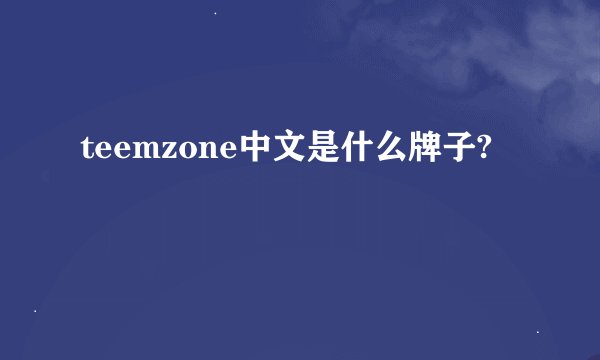 teemzone中文是什么牌子?