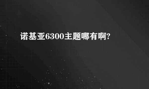诺基亚6300主题哪有啊?
