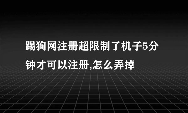 踢狗网注册超限制了机子5分钟才可以注册,怎么弄掉
