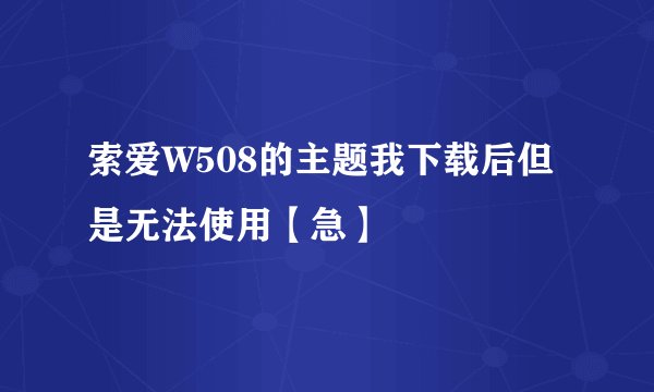 索爱W508的主题我下载后但是无法使用【急】